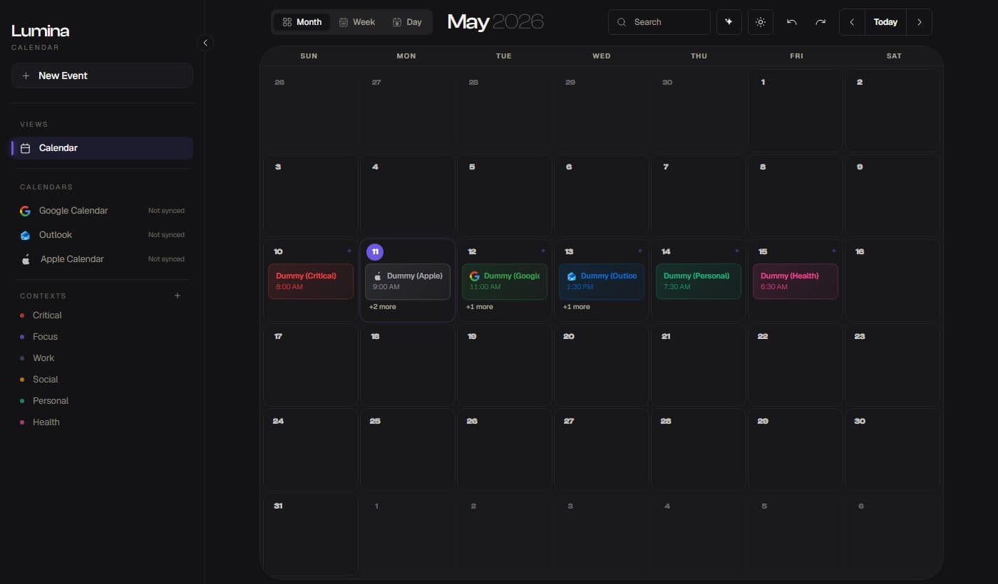 Bahrawy Calendar — month view